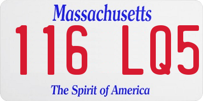MA license plate 116LQ5