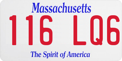 MA license plate 116LQ6