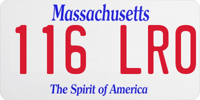 MA license plate 116LR0