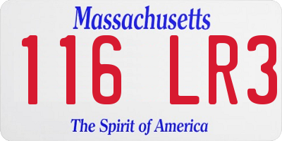 MA license plate 116LR3