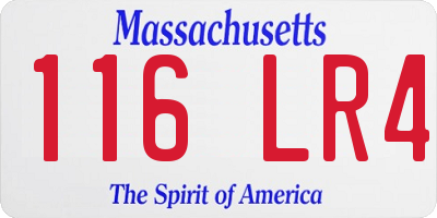 MA license plate 116LR4