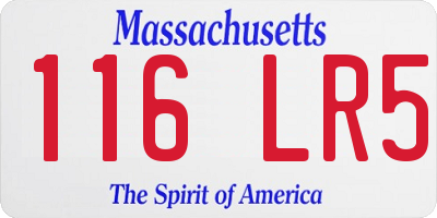 MA license plate 116LR5