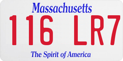 MA license plate 116LR7
