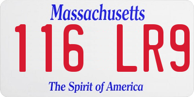 MA license plate 116LR9