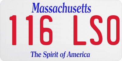 MA license plate 116LS0
