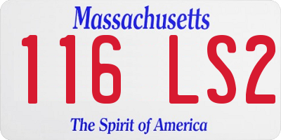 MA license plate 116LS2