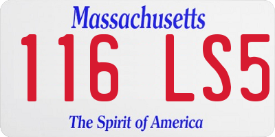MA license plate 116LS5