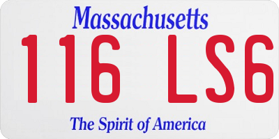 MA license plate 116LS6