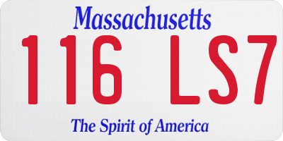 MA license plate 116LS7