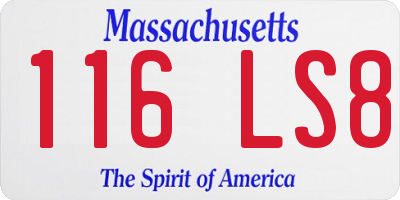 MA license plate 116LS8