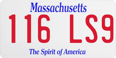 MA license plate 116LS9