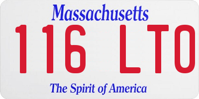 MA license plate 116LT0