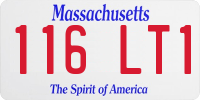 MA license plate 116LT1