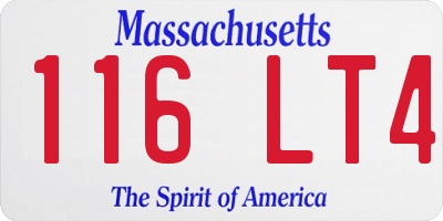 MA license plate 116LT4