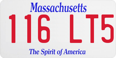 MA license plate 116LT5