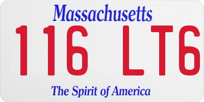 MA license plate 116LT6