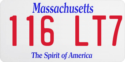 MA license plate 116LT7