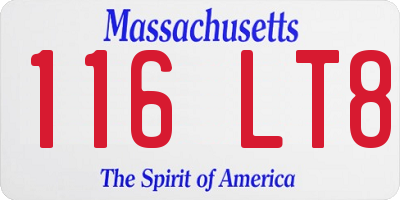 MA license plate 116LT8