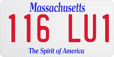 MA license plate 116LU1