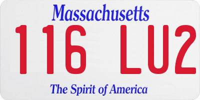 MA license plate 116LU2