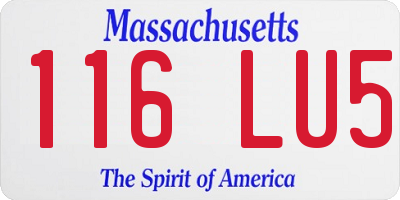 MA license plate 116LU5