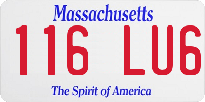 MA license plate 116LU6