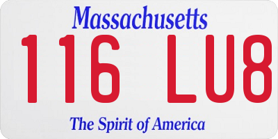 MA license plate 116LU8