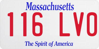 MA license plate 116LV0