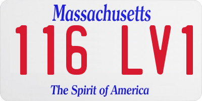 MA license plate 116LV1