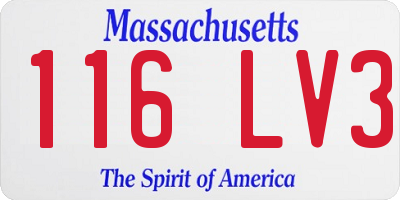 MA license plate 116LV3