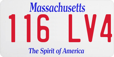 MA license plate 116LV4