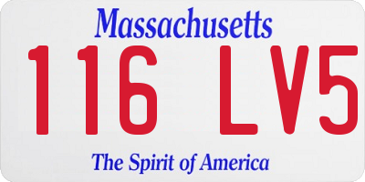 MA license plate 116LV5