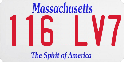 MA license plate 116LV7