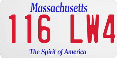 MA license plate 116LW4