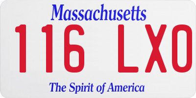 MA license plate 116LX0