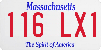 MA license plate 116LX1