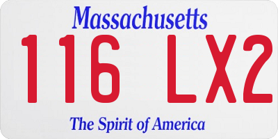 MA license plate 116LX2