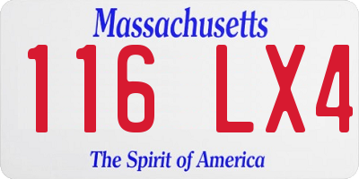 MA license plate 116LX4