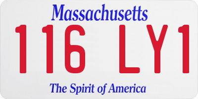 MA license plate 116LY1