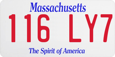 MA license plate 116LY7