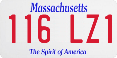MA license plate 116LZ1