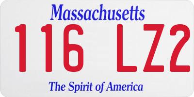 MA license plate 116LZ2