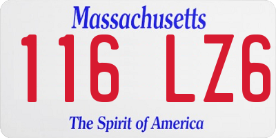 MA license plate 116LZ6