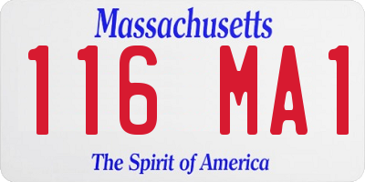 MA license plate 116MA1