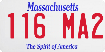 MA license plate 116MA2