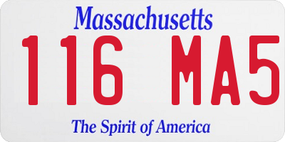 MA license plate 116MA5