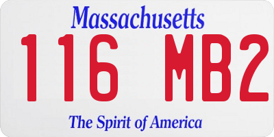MA license plate 116MB2
