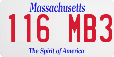 MA license plate 116MB3