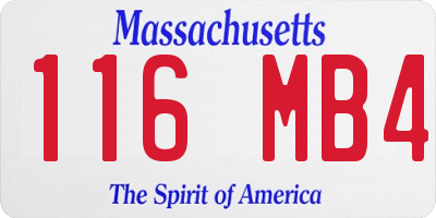 MA license plate 116MB4