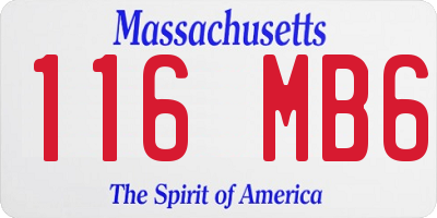 MA license plate 116MB6